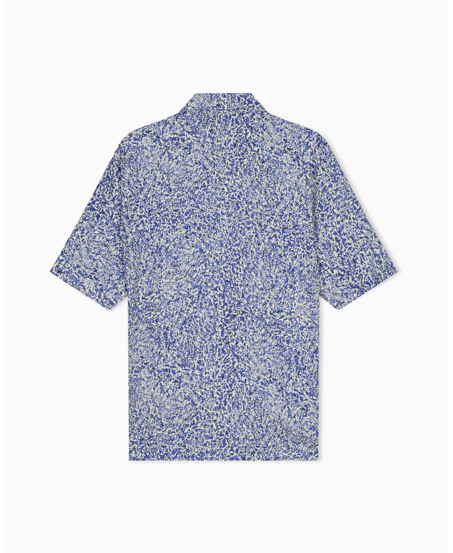Men's Short Sleeve All-Over Logo Woven Button-Down Shirt