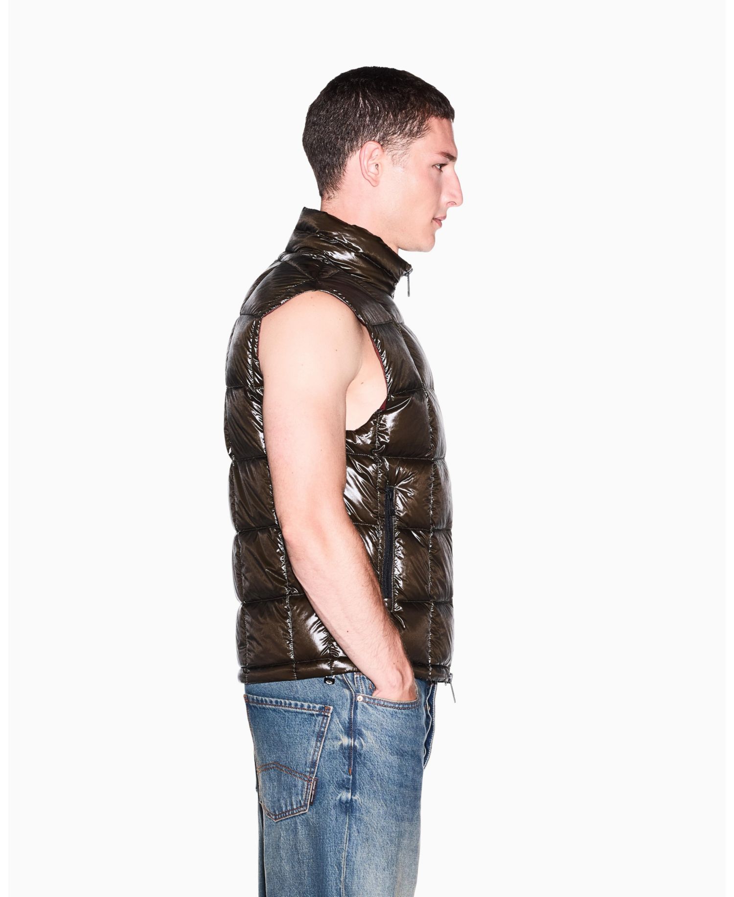 Men's Nylon Metallic Shine Down Vest
