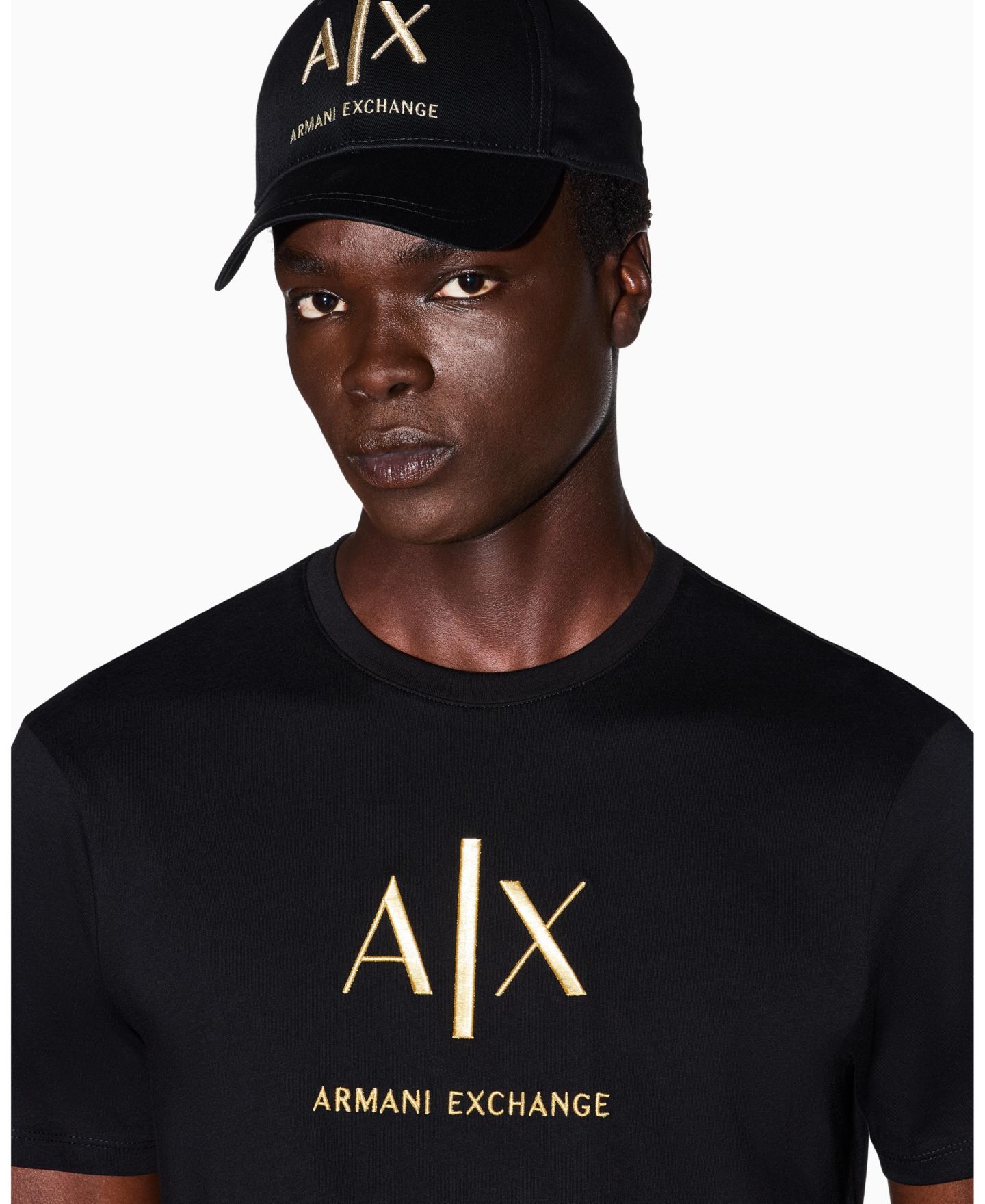 Мужская футболка A|X Armani Exchange Black And Gold Slim, цвет: Чёрный — фото 8