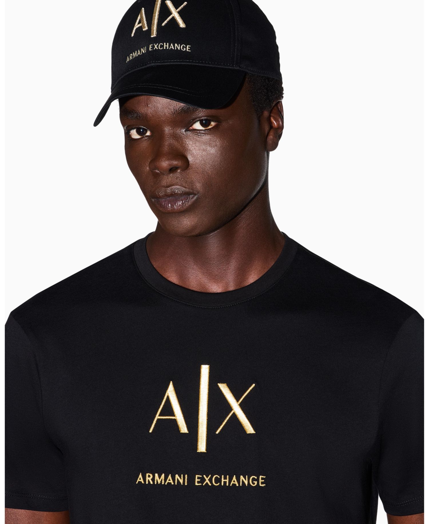 Men's Black And Gold Slim T-Shirt