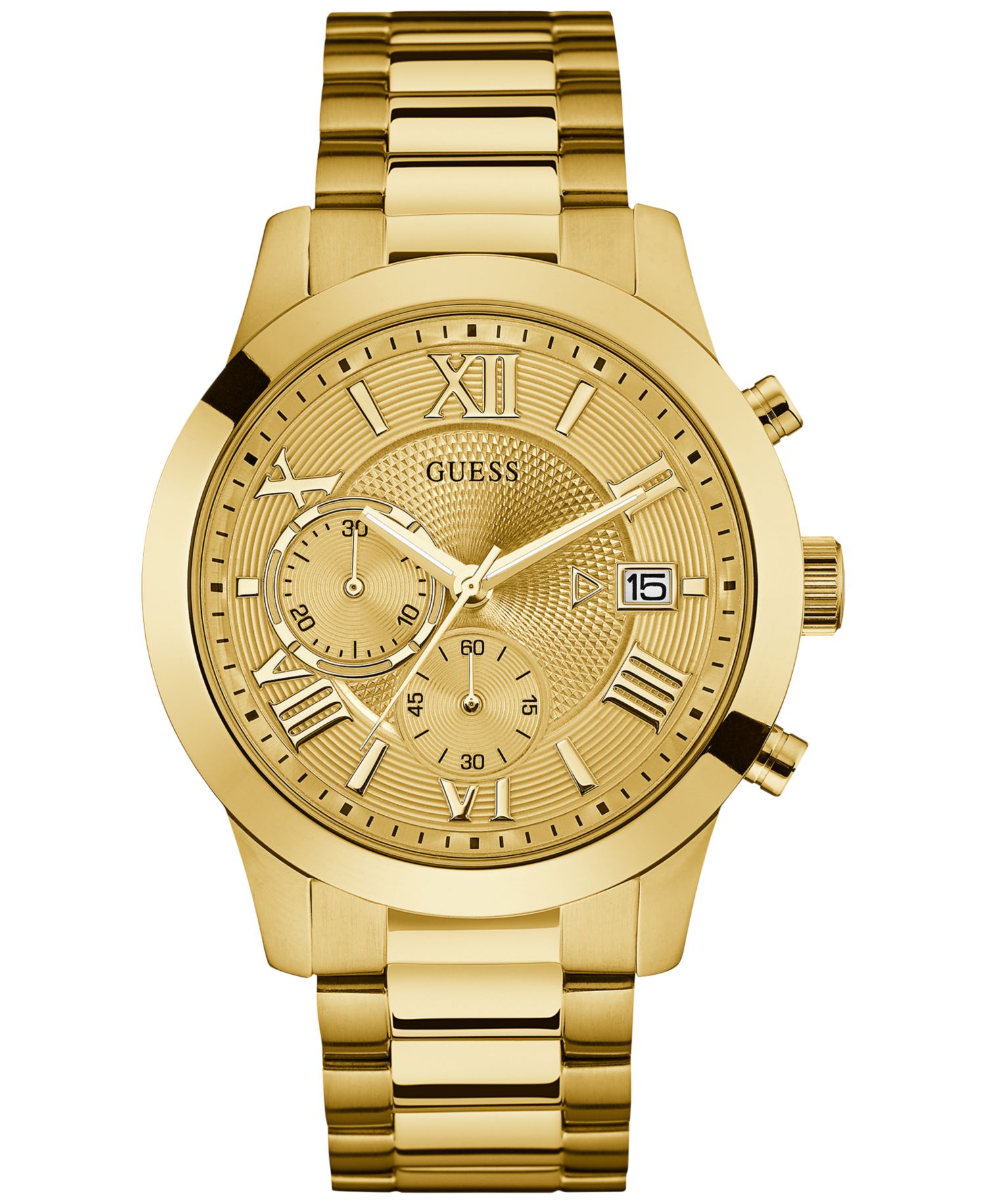 Men's Chronograph Gold-Tone Stainless Steel Bracelet Watch 45mm