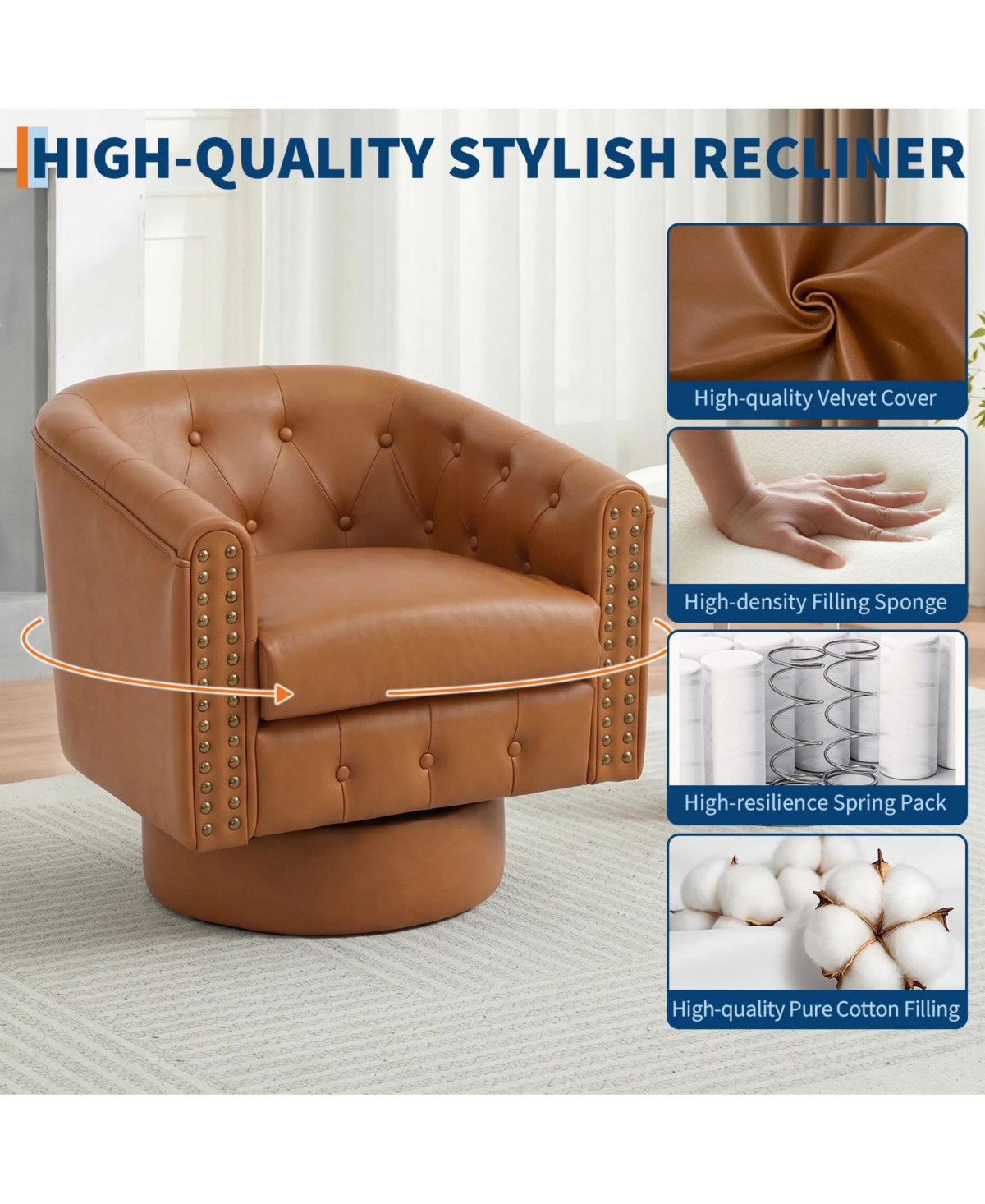 Swivel Barrel Accent Chair