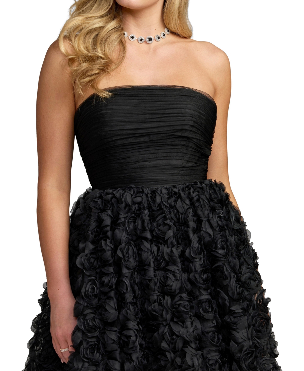 Mac Duggal Women's Strapless 3D Rosette Ball Gown