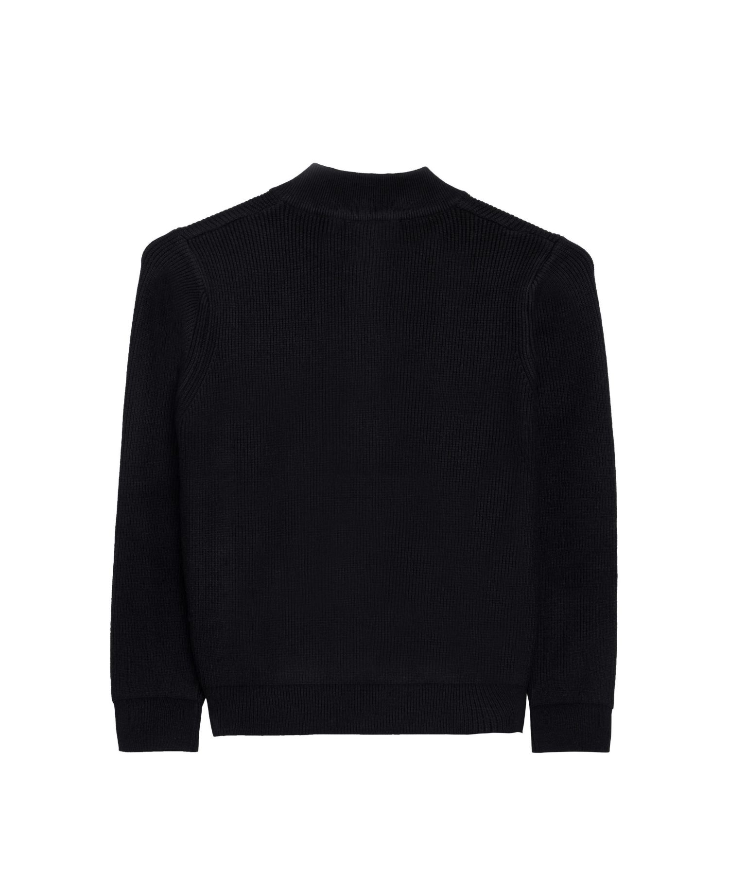 Boy's Size 4-18 Ribbed Knit Quater Zip Mock Neck Sweater
