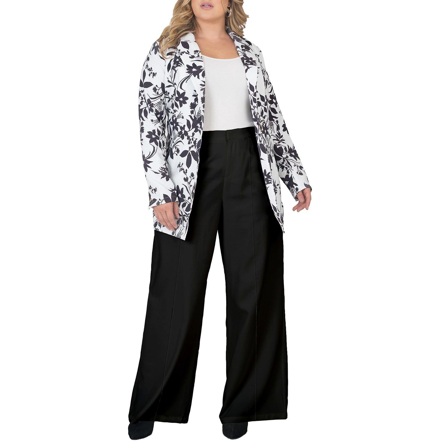 Plus Size High Waist Wide Leg Pants