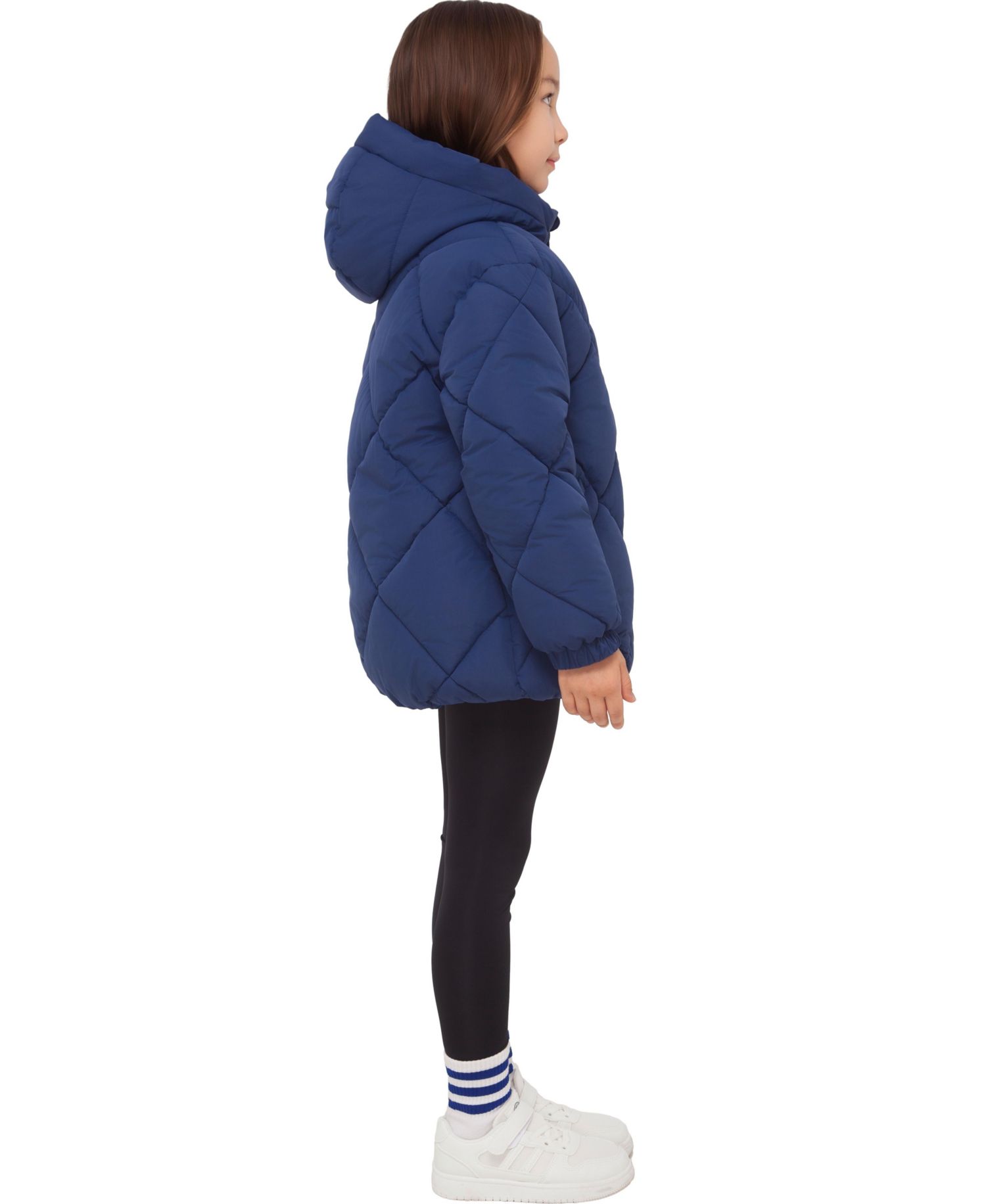 Girls' Charlotte Diamond Quilted Hooded Puffer Jacket, Size 4-18