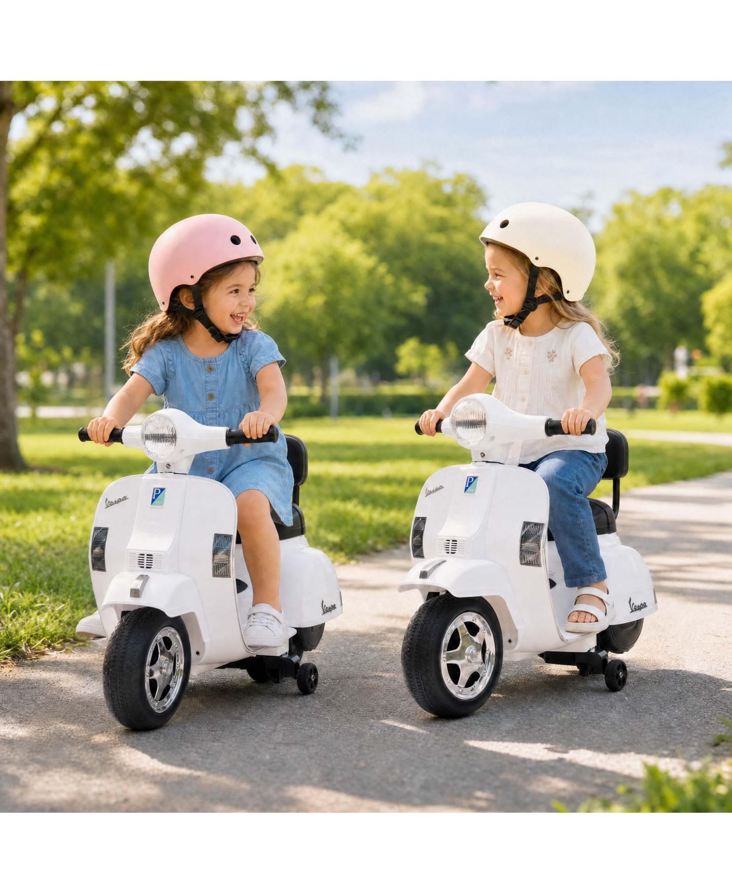 Детская игрушка homfan Vintage Scooter 6V Powered Ride-On Motorcycle, Up to 66 lbs, 3–6 лет — фото 8