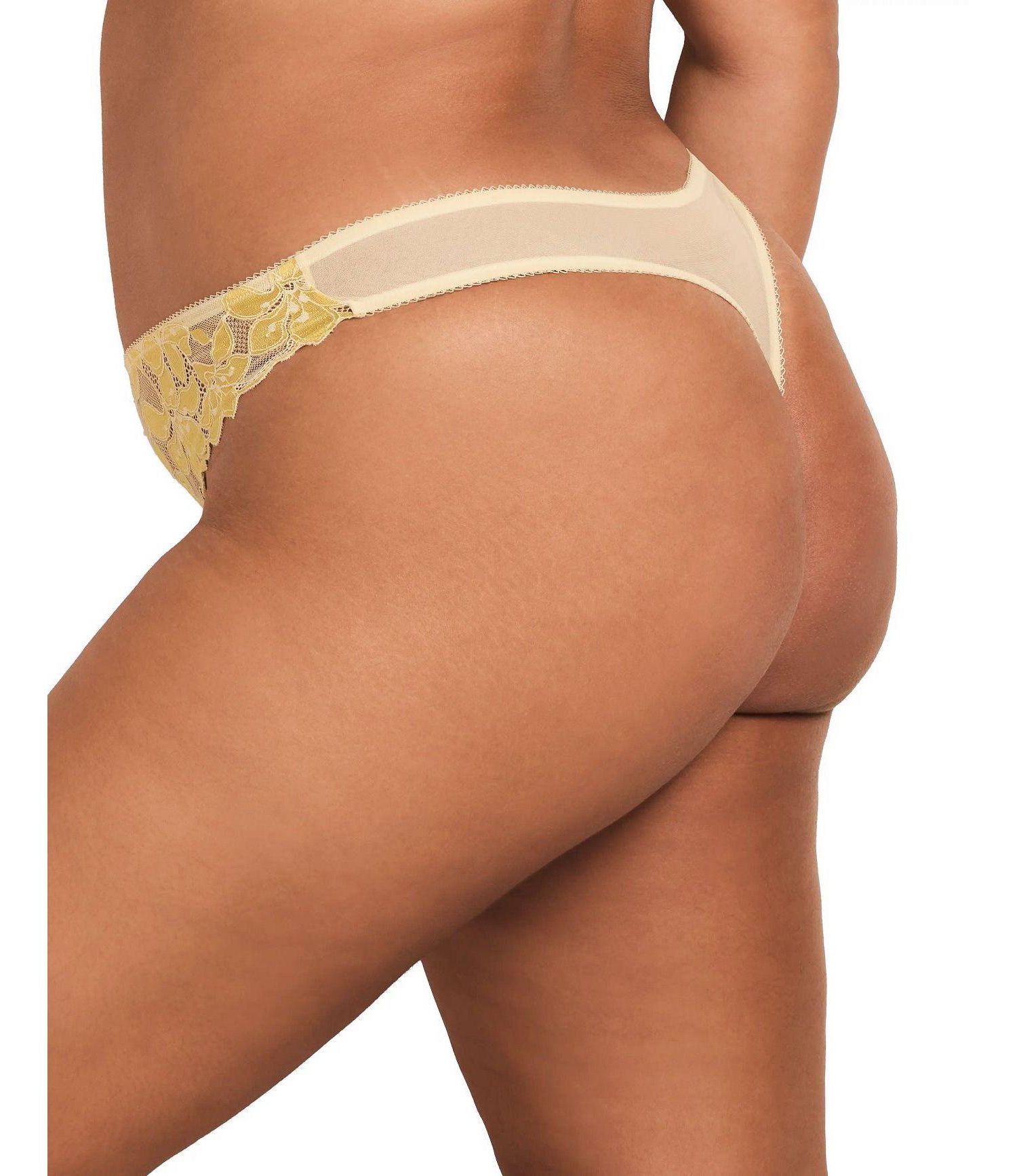 Plus Size Mellody Floral-Lace Thong