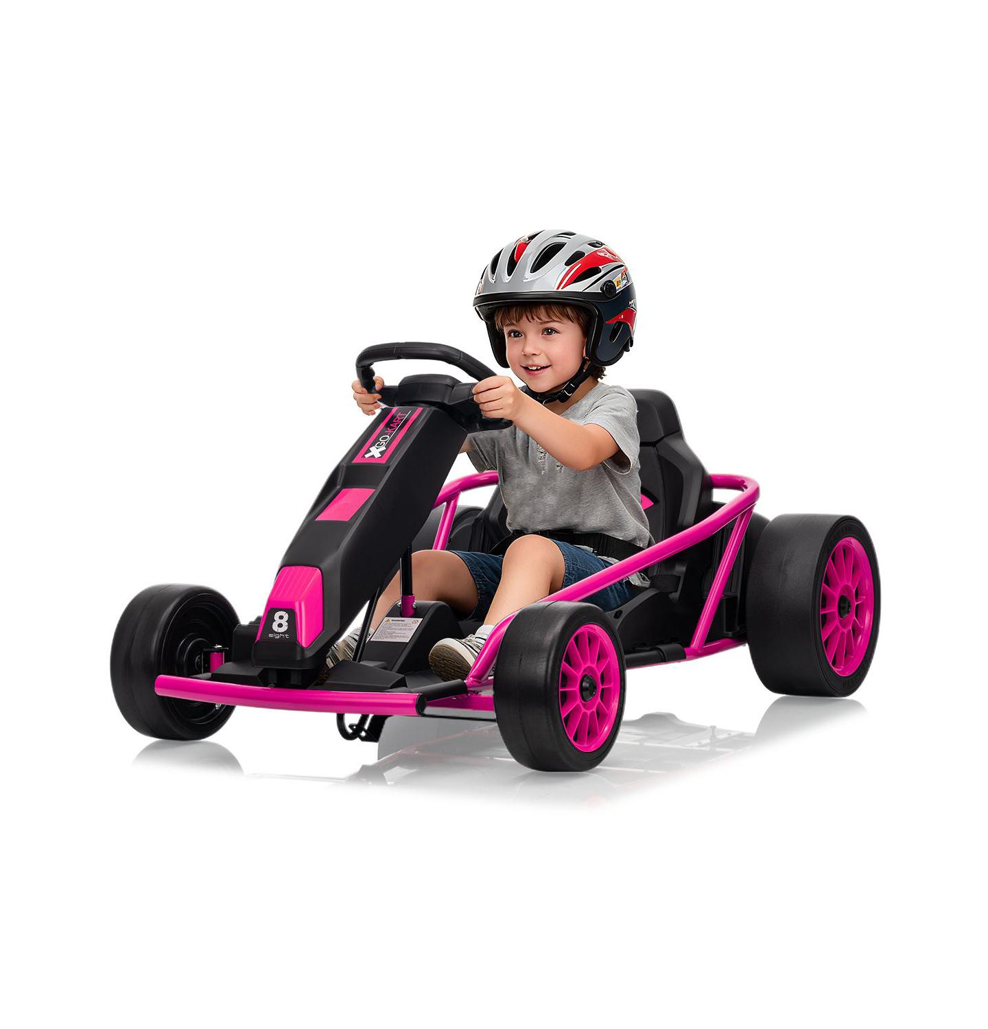 Детская игрушка homfan 43 Inch 24V Electric Dual Motor Drift Go Kart, 100 lb. Capacity, 8–12 лет — фото 7