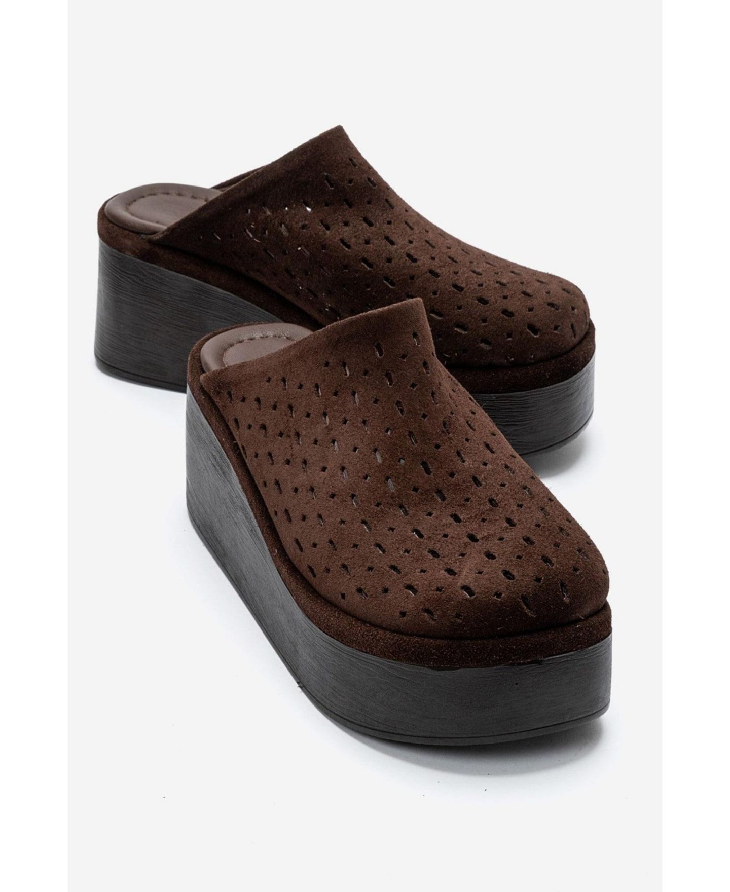 Женские сандалии Forever & Always Shoes Lune Leather Platform Sandal, цвет: Коричневый замшевый — фото 3