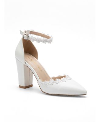 Women's Alisa Block Heel Bridal Pointed Toe Pump
