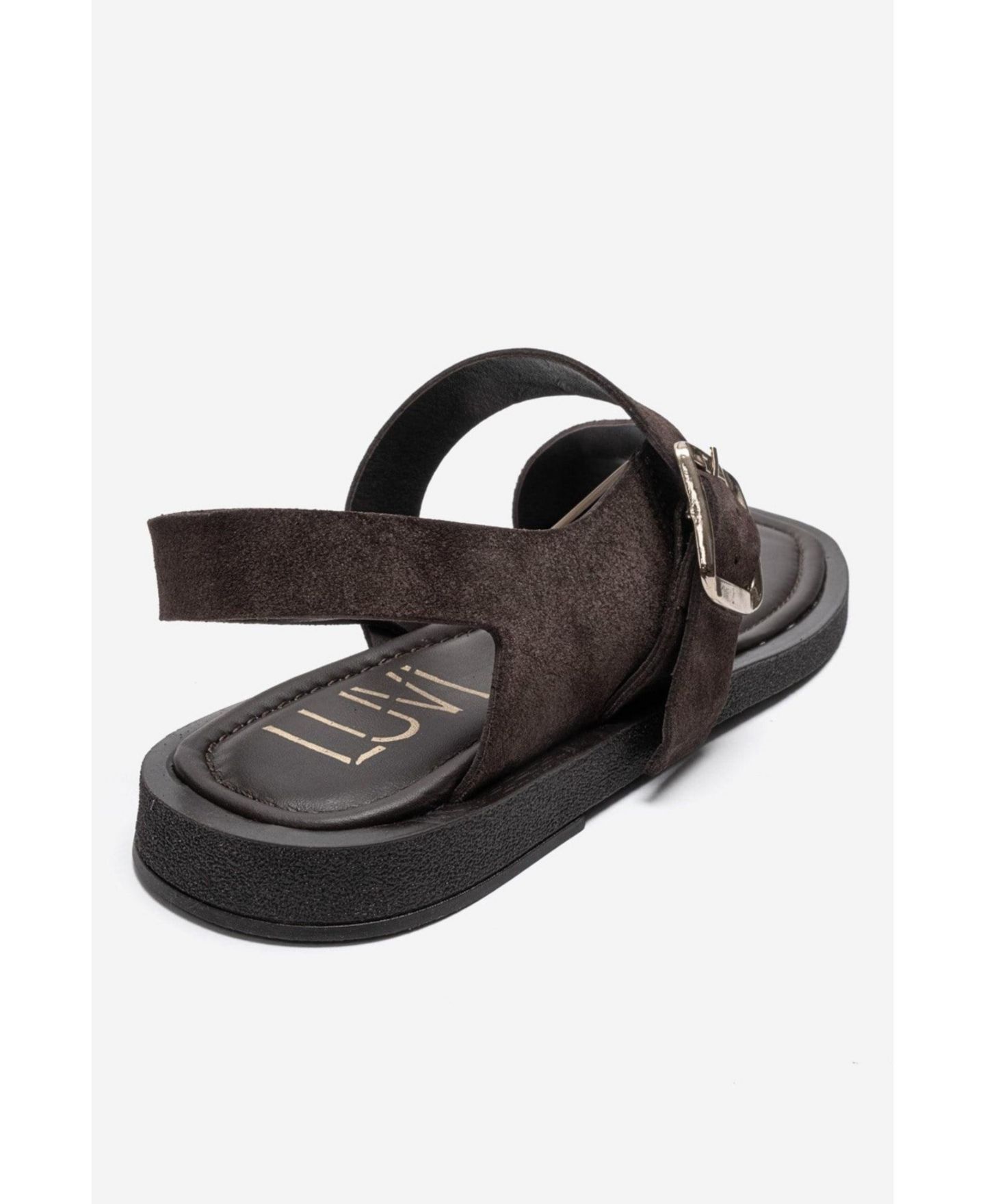 Женские сандалии Forever & Always Shoes Curry Leather Slingback, цвет: Коричневый замшевый — фото 5