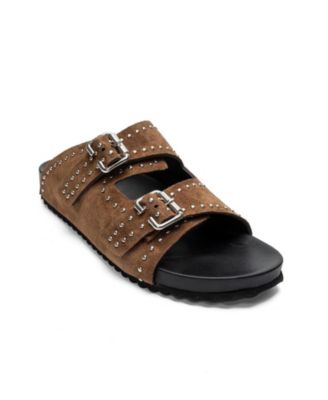 Forever and Always Shoes Women's Avenelle Leather Double Band Sandal