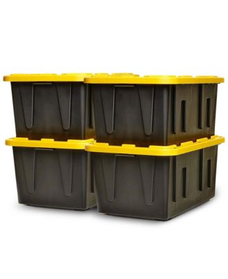 Durabilt Heavy Duty 27 Gallon Plastic Organizer Storage Bin Tote (2 Pack)