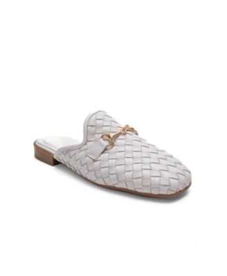 Forever and Always Shoes Women's Senia Leather Woven Mule