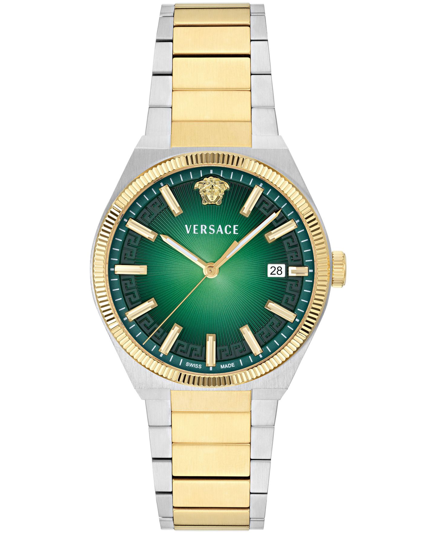 Мужские часы Versace V-Leo Silver Stainless Steel Bracelet Watch 39mm — фото 1
