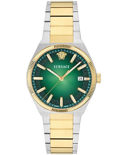 Мужские часы Versace V-Leo Silver Stainless Steel Bracelet Watch 39mm