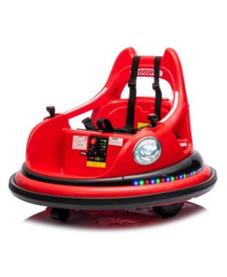 12V Kids Ride On Bumper Car with Remote Control, LED Lights & 360-Degree Spin, Ages 1.5+