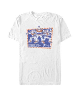 Men's Disney Pixar Toy Story Buzz Lightyear Retro Checkerboard Graphic T-Shirt