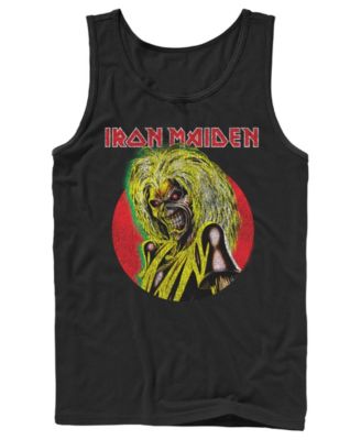 Men's Iron Maiden Eddie Red Circle Vintage Graphic Tank Top