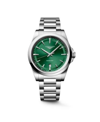 Men's Conquest Silver Stainless Steel Strap Watch 41mm