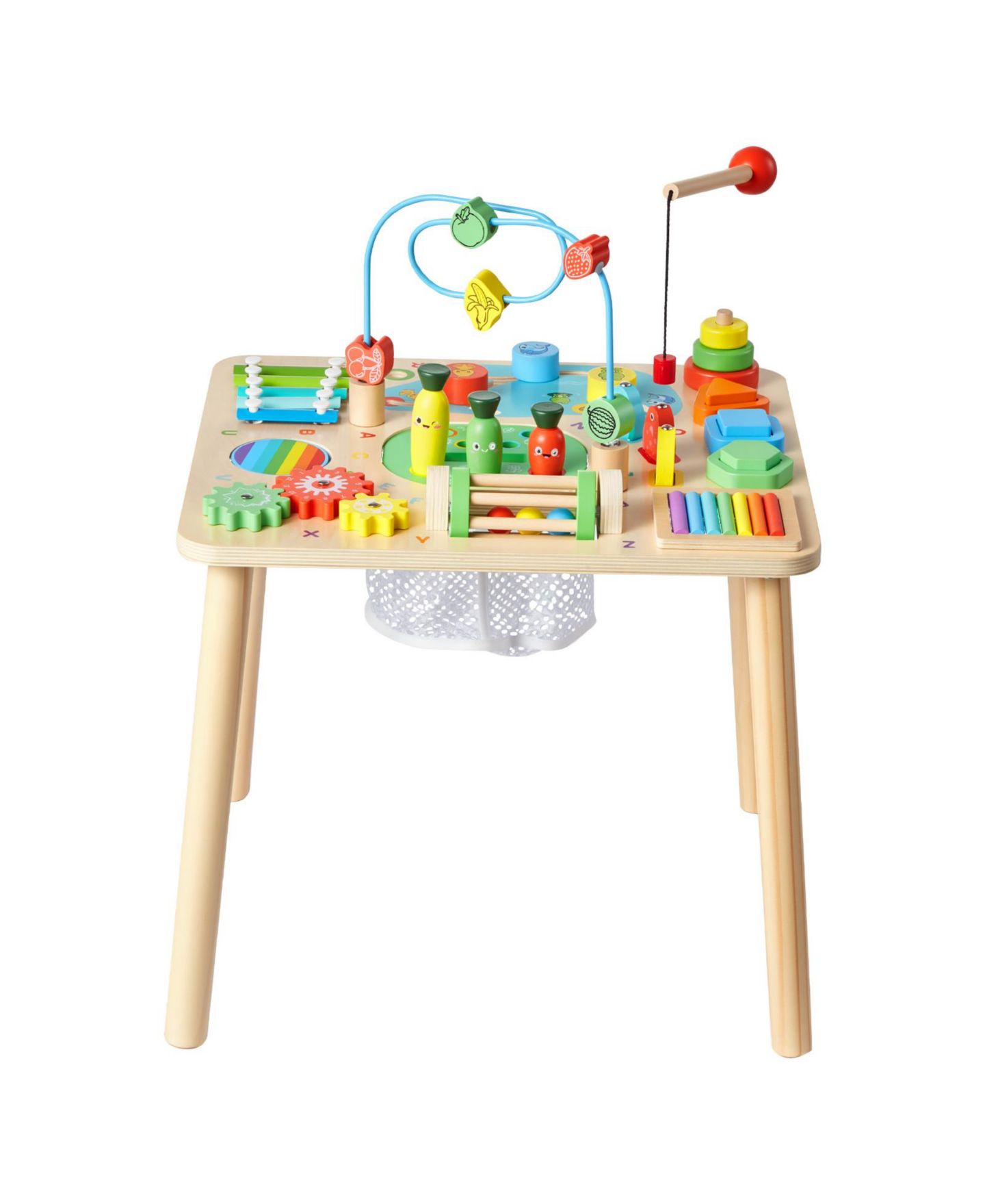 Детские игрушки SUGIFT 13-in-1 Wooden Montessori Activity Table Develops Fine Motor Skills, Ages 6+ Months, цвет: Натуральный — фото 11