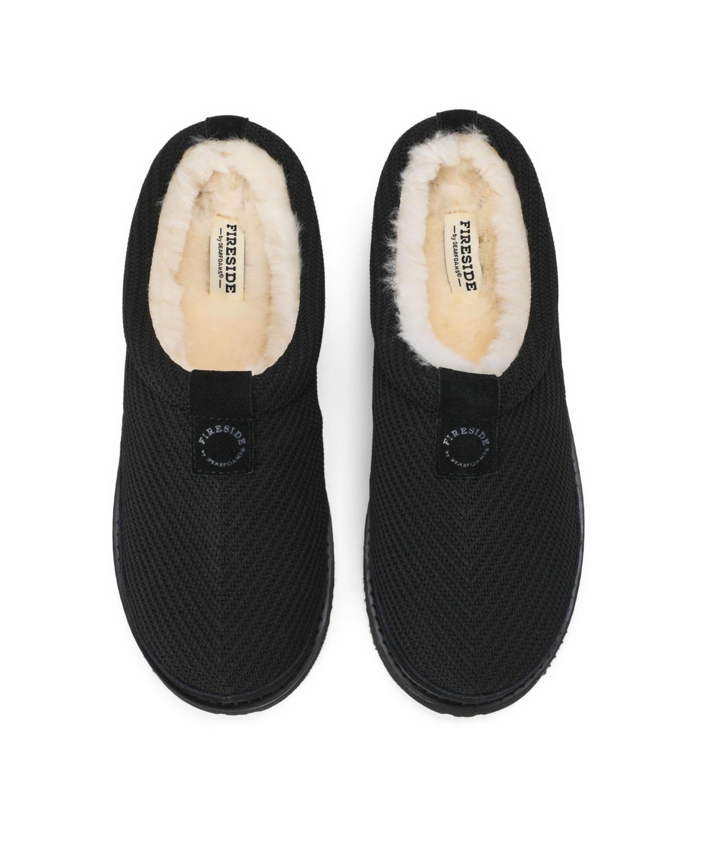 Мужские сабо Dearfoams Grafton Allday Knit Water Repellent Clog Slippers, цвет: Чёрный — фото 4