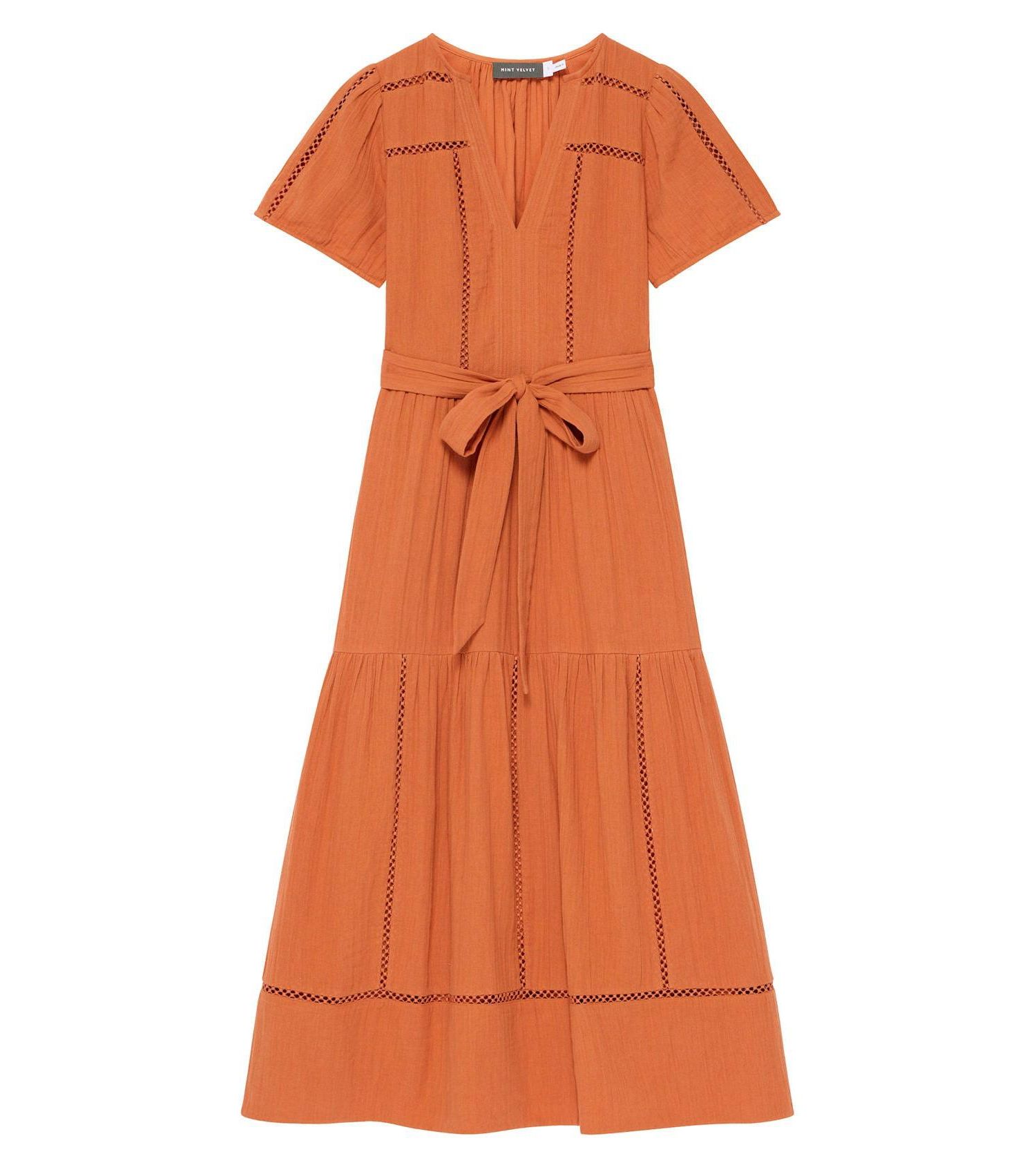 Women's V-Neck Short-Sleeve Cotton Cheesecloth Maxi Dress