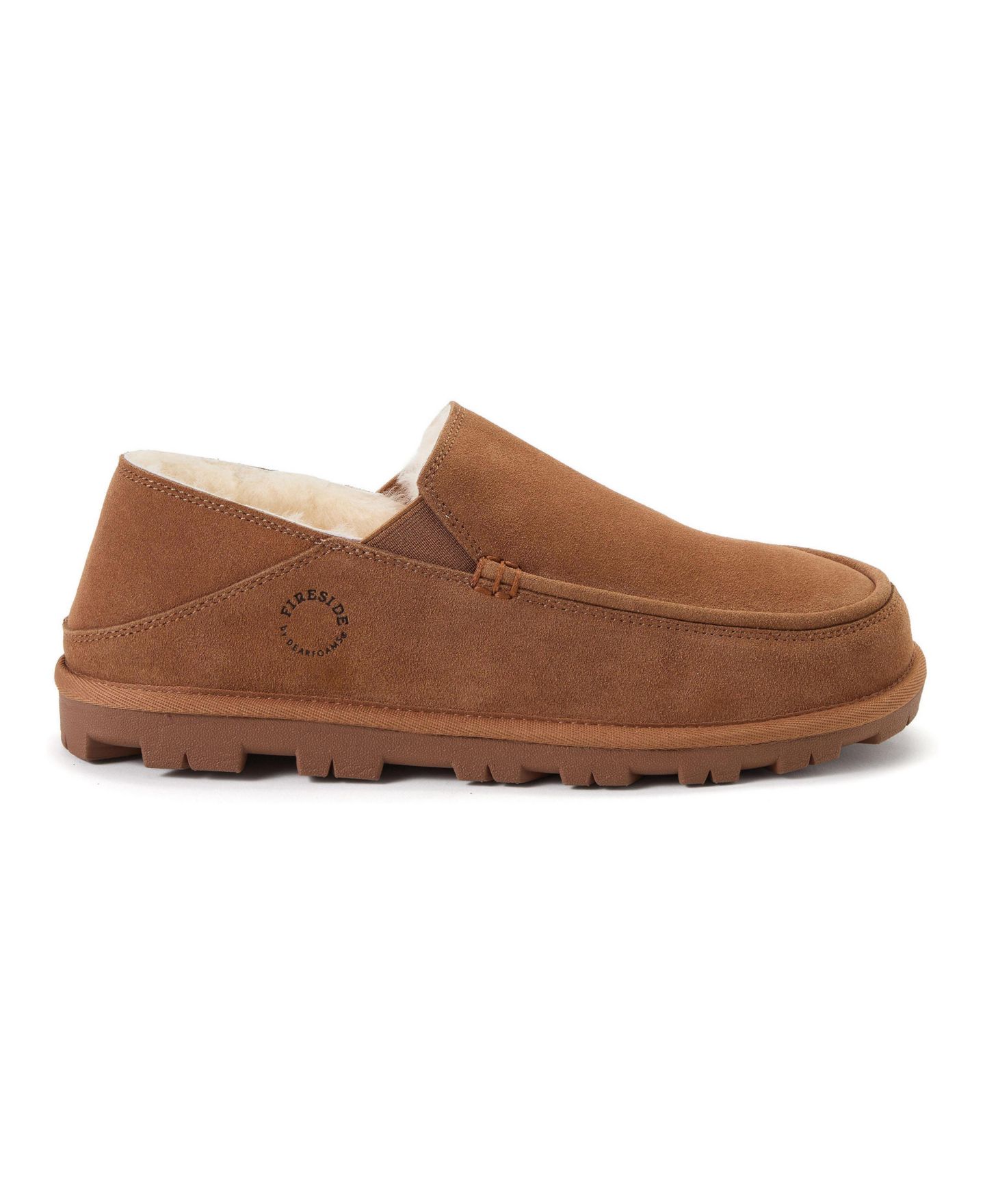 Мужские тапочки Dearfoams Shepparton Loafer Water Repellent Slippers, цвет: Каштановый — фото 2
