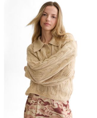Women's Cable Stitch Boxy-Fit Pullover