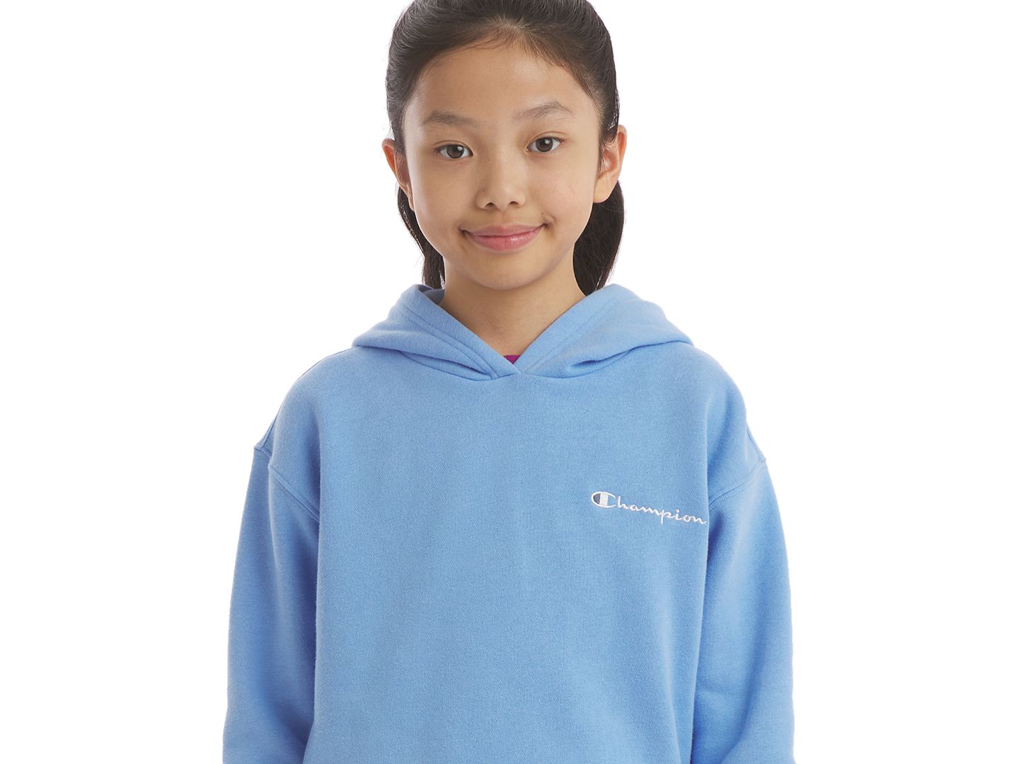 Свитшот Champion Hooded Neck Sweatshirt для девочек, цвет: Синий — фото 3