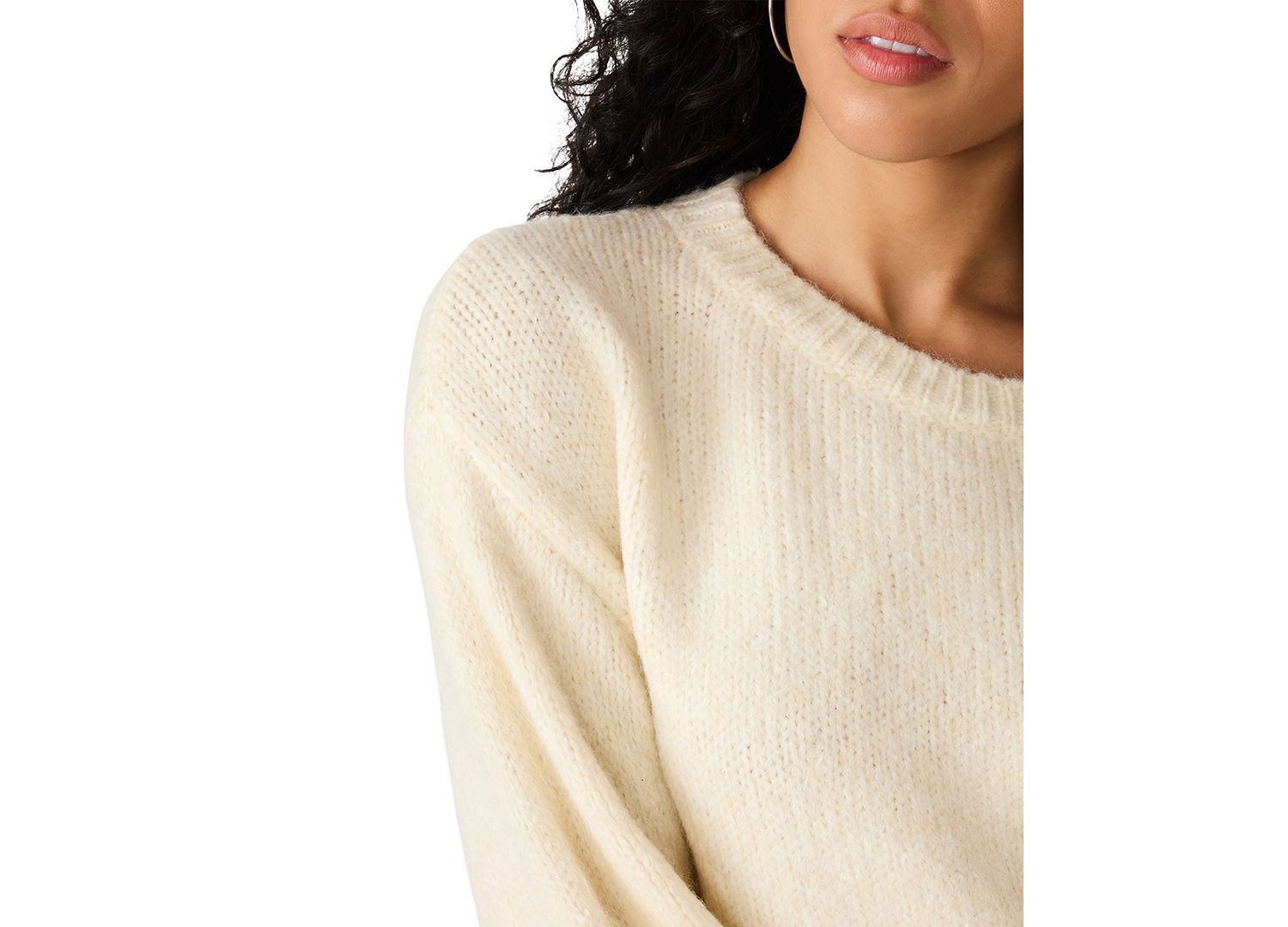 Women's Carmen Crewneck Fuzzy-Knit Sweater