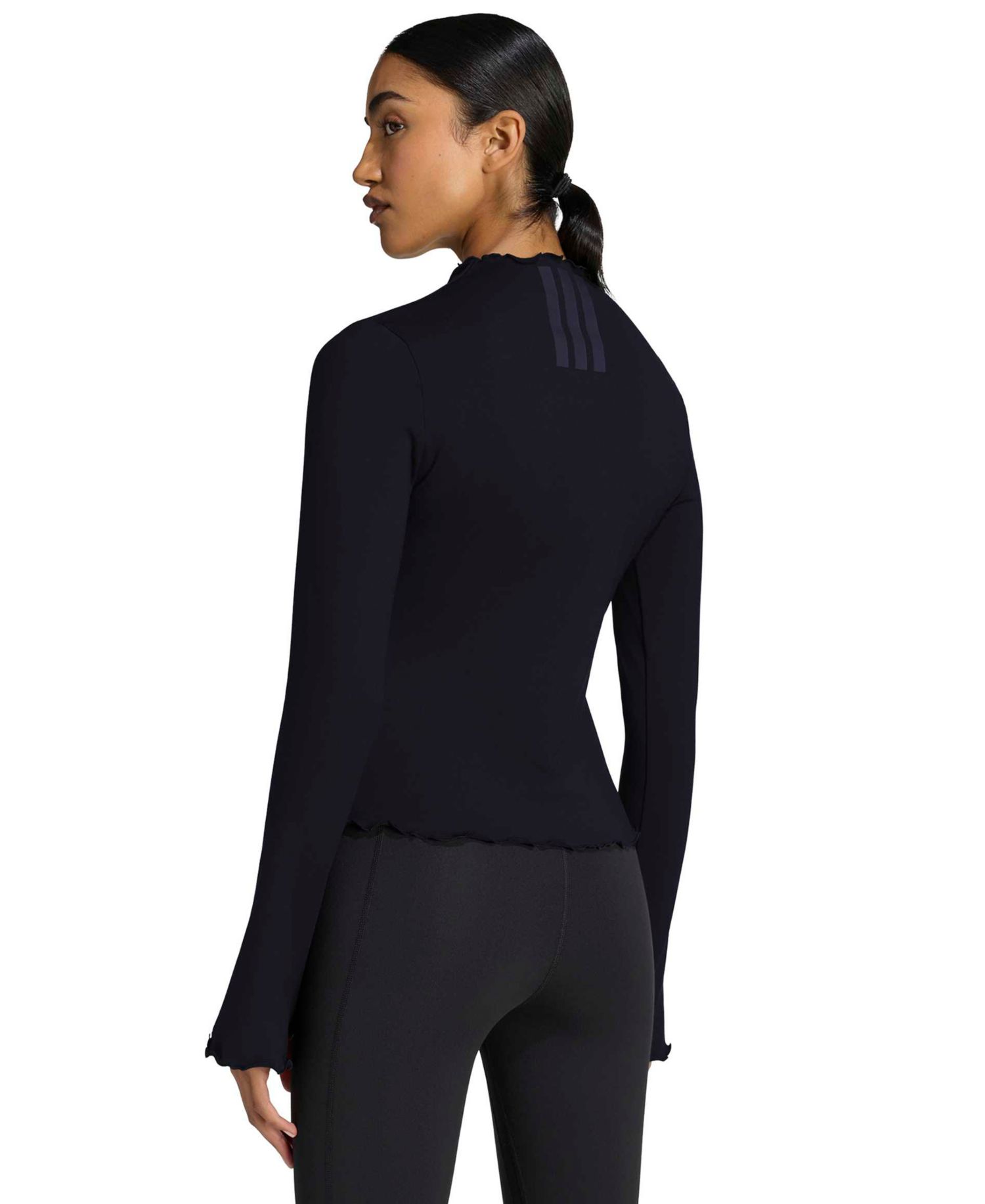 Women's Long-Sleeve Funnel Neck Slim-Fit Shirt