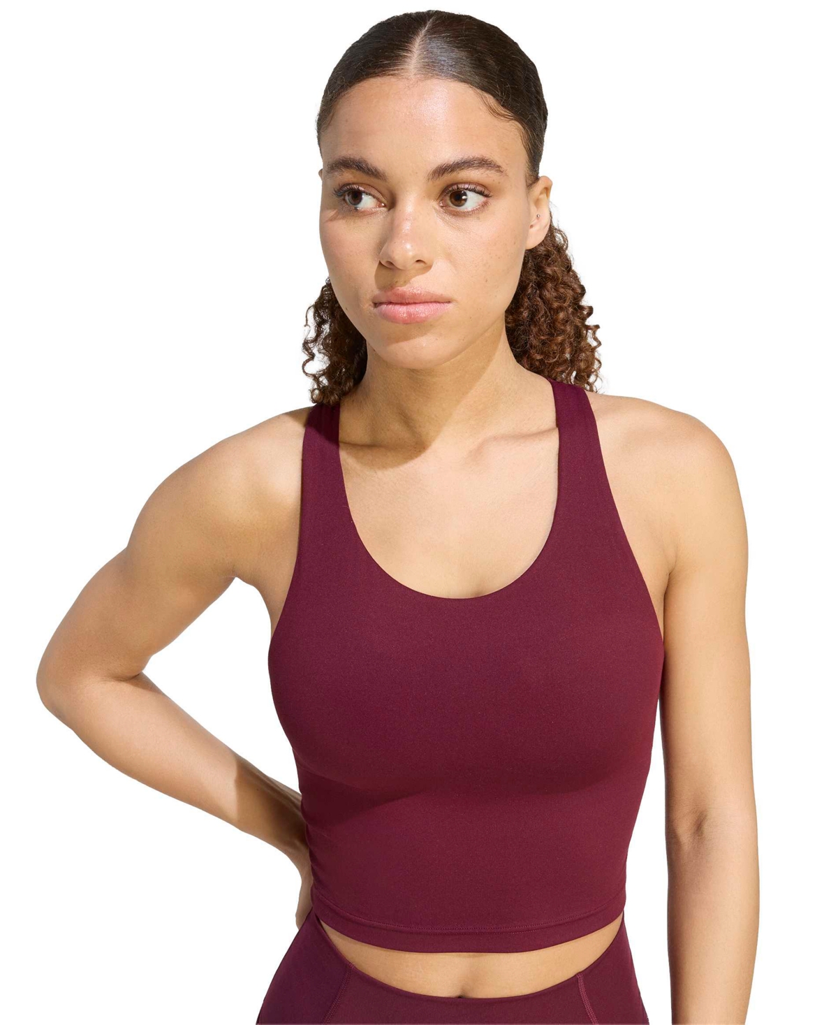 adidas Women's Low-Impact Cropped Scoop Neck Tank