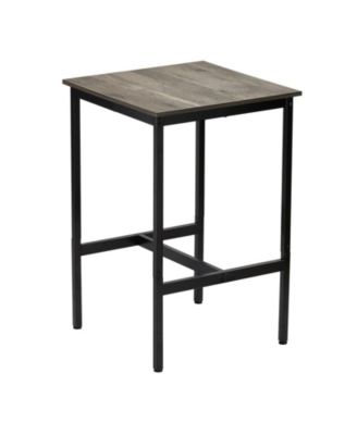 Square High Top Bar Table with Metal Frame for Kitchen Dining
