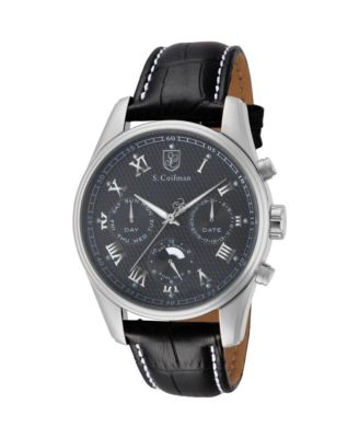 S.Coifman SC0088 Men's Chronograph Dial Leather Strap Watch