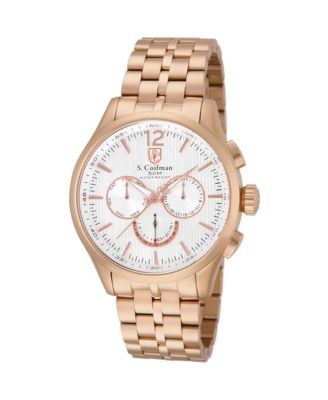 S.Coifman Men's Heritage Chronograph Silver Dial Stainless Steel Bracelet Watch