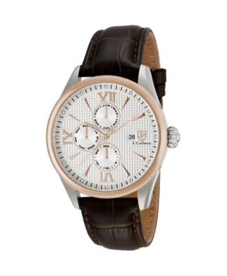 S.Coifman SC0088 Men's Chronograph Dial Leather Strap Watch