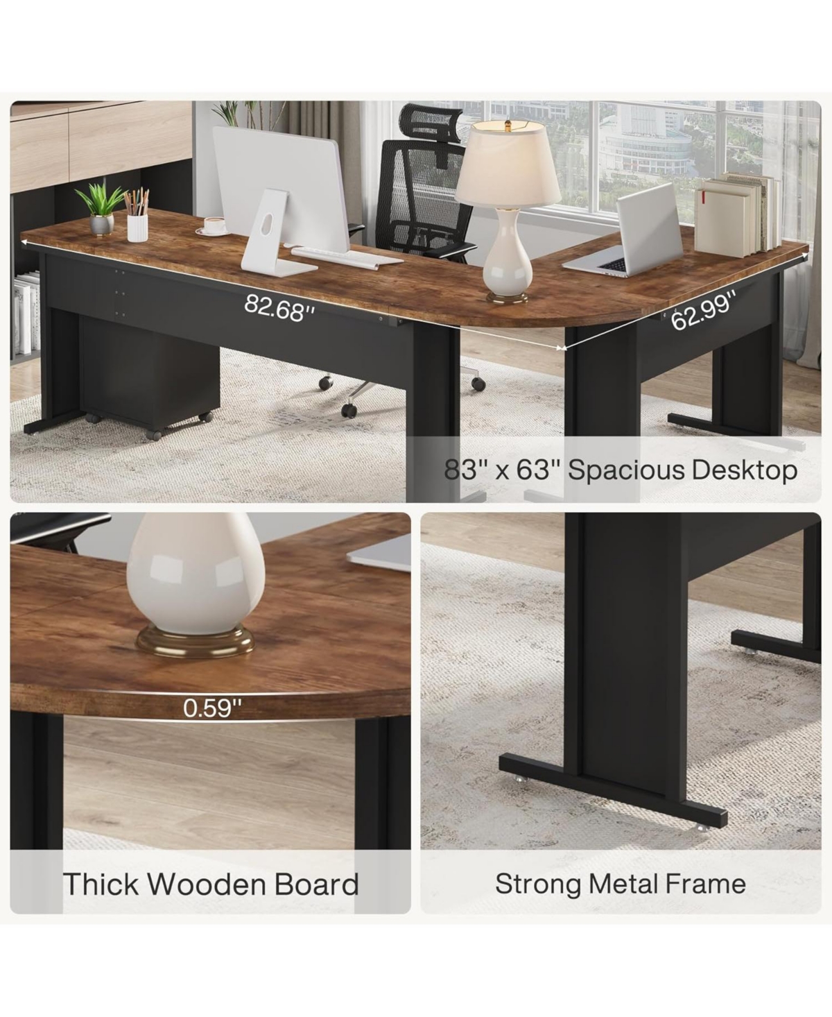 Tribesigns 83" L-Shaped Executive