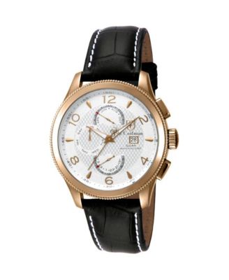 S.Coifman Men's Chronograph Dial Leather Strap Watch
