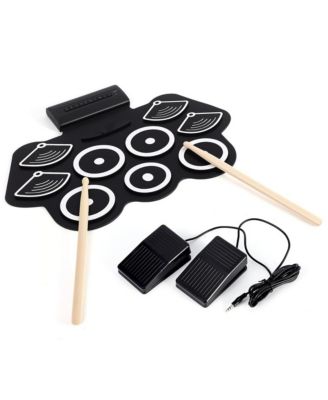 Roll-Up Electronic Drum Kit Bluetooth MIDI 9-Pad, Ages 10+