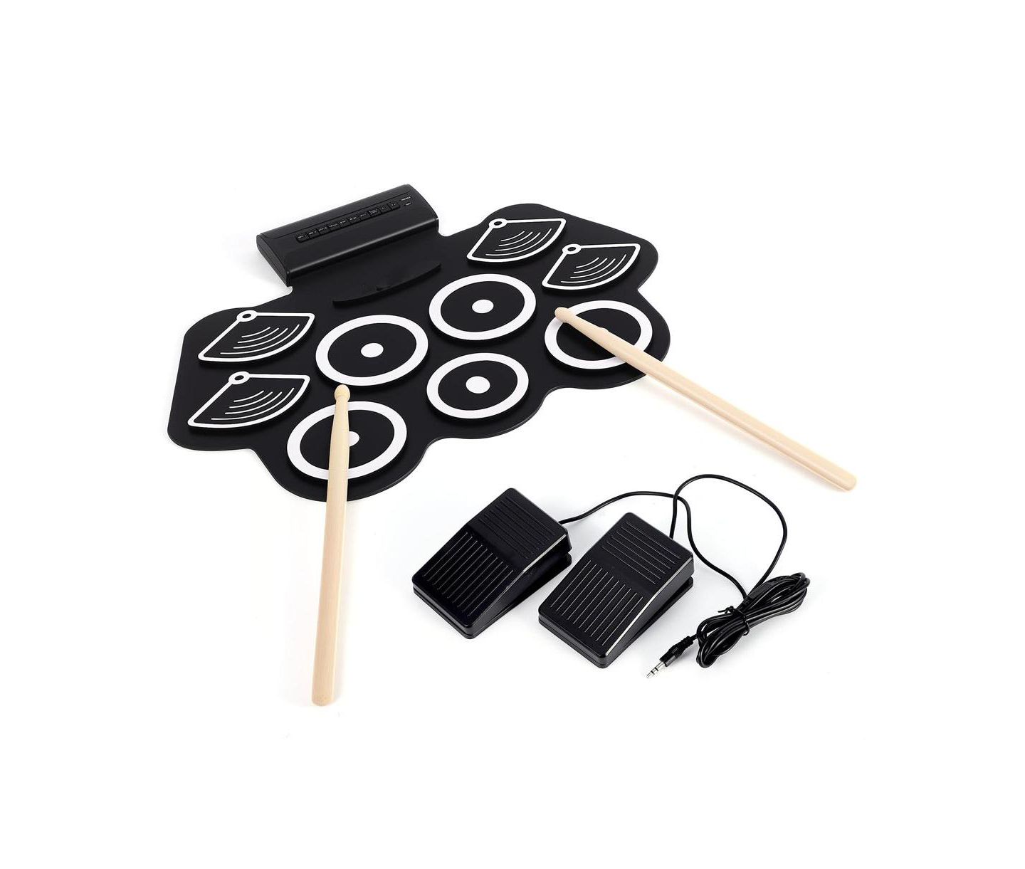 Детские игрушки homfan Roll-Up Electronic Drum Kit Bluetooth MIDI 9-Pad, Ages 10+ — фото 1