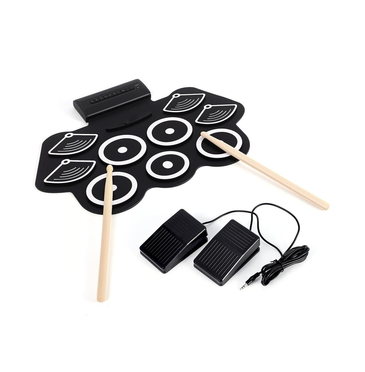homfan Roll-Up Electronic Drum Kit Bluetooth Midi 9-Pad, Ages 10+