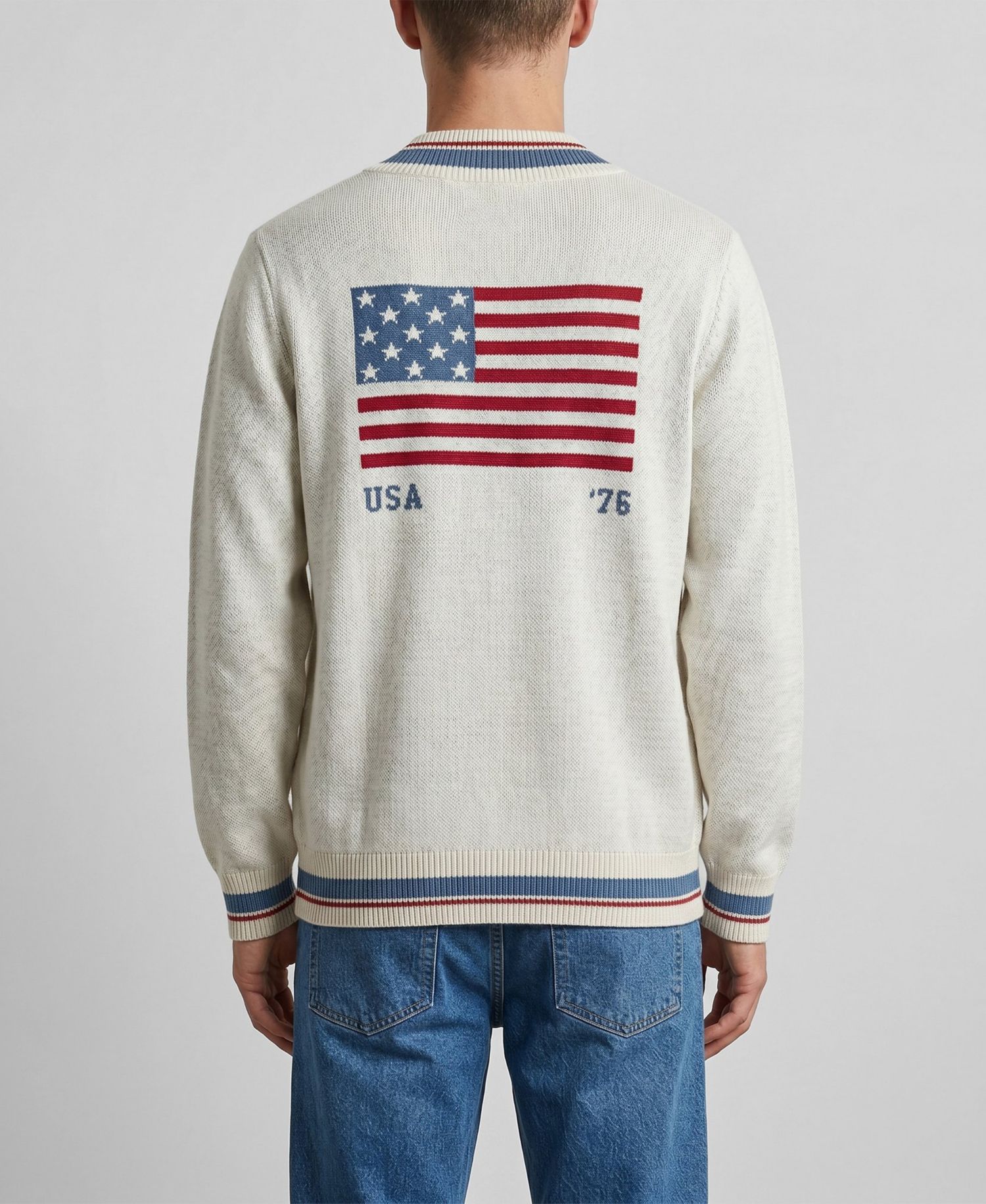 Men's and Women's Natural Michigan Wolverines Americana Striped Full-Button Cardigan