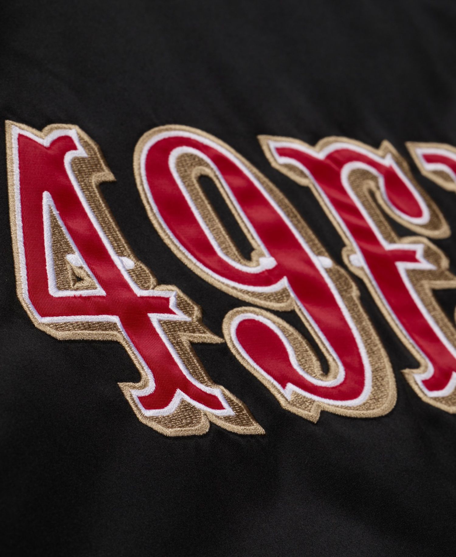 Men's Mitchell Ness Black San Francisco 49ers 80th Anniversary Heavyweight Satin Full-snap Jacket