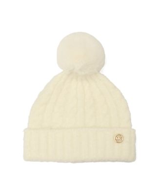 MICHAEL Boucl&eacute; Cable Charm Cuff Beanie Hat