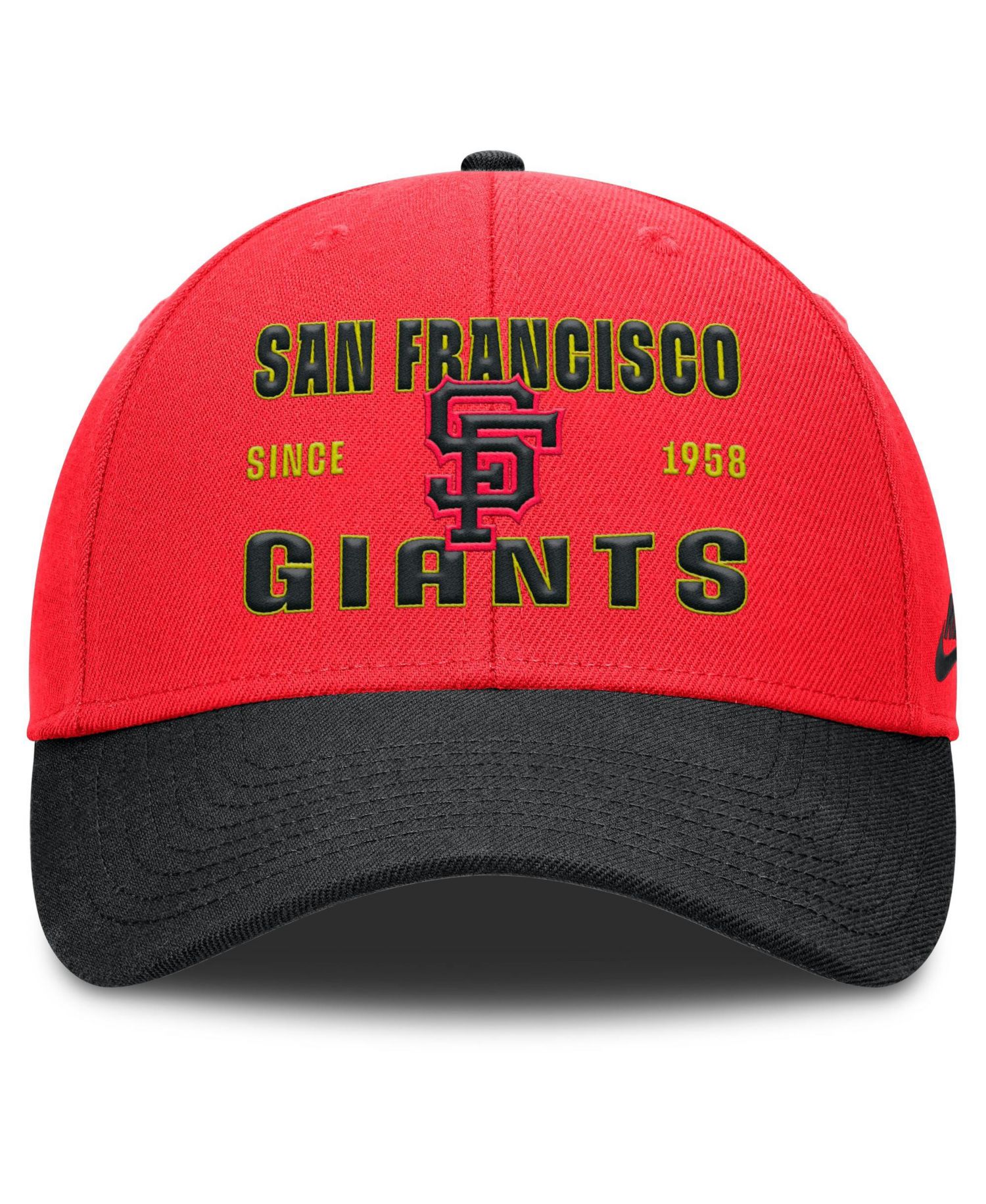 Men's Crimson/Black San Francisco Giants Neon 90s Rise Adjustable Hat