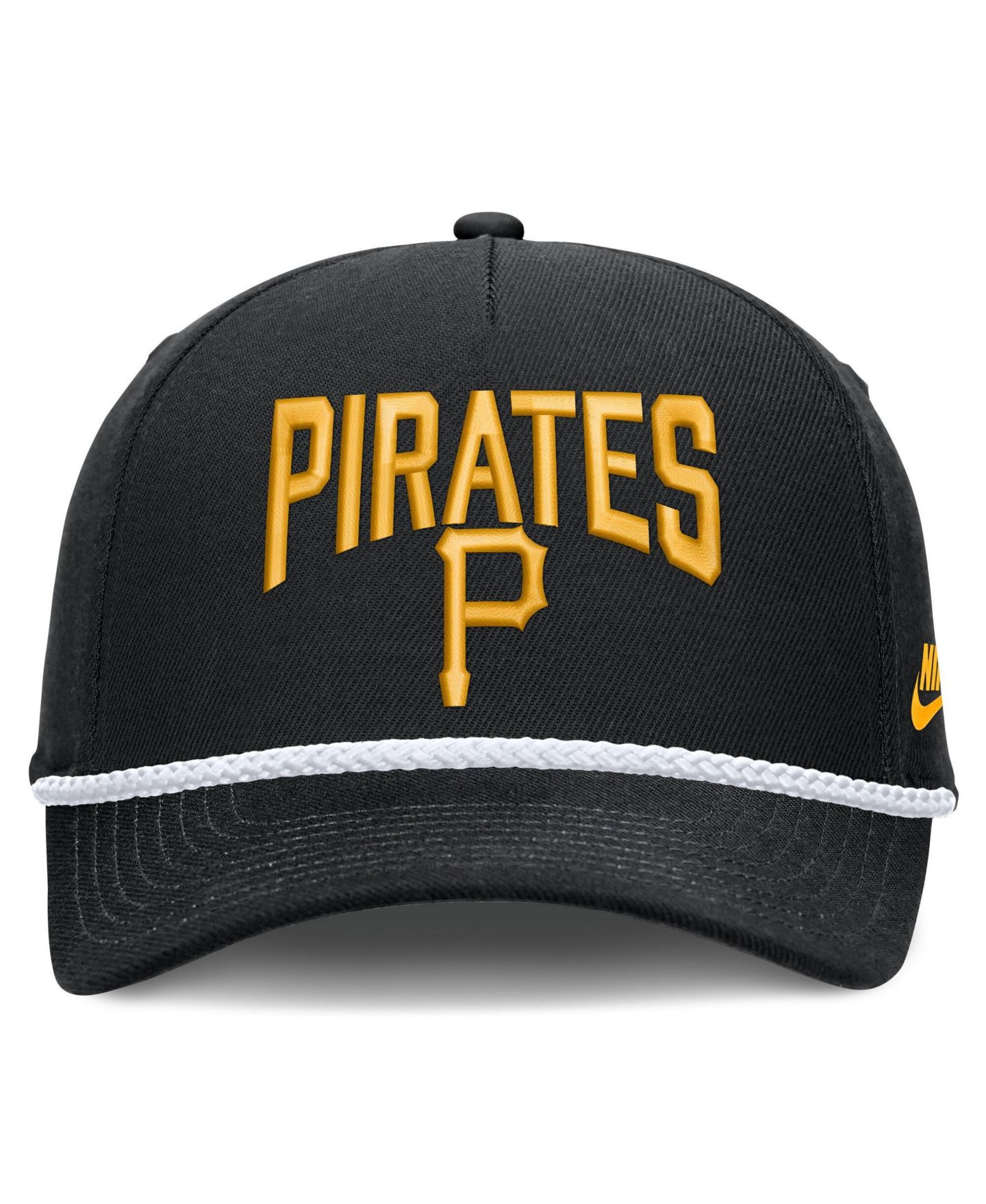 Мужская кепка Nike Black Pittsburgh Pirates Cooperstown Rise Adjustable Hat — фото 2