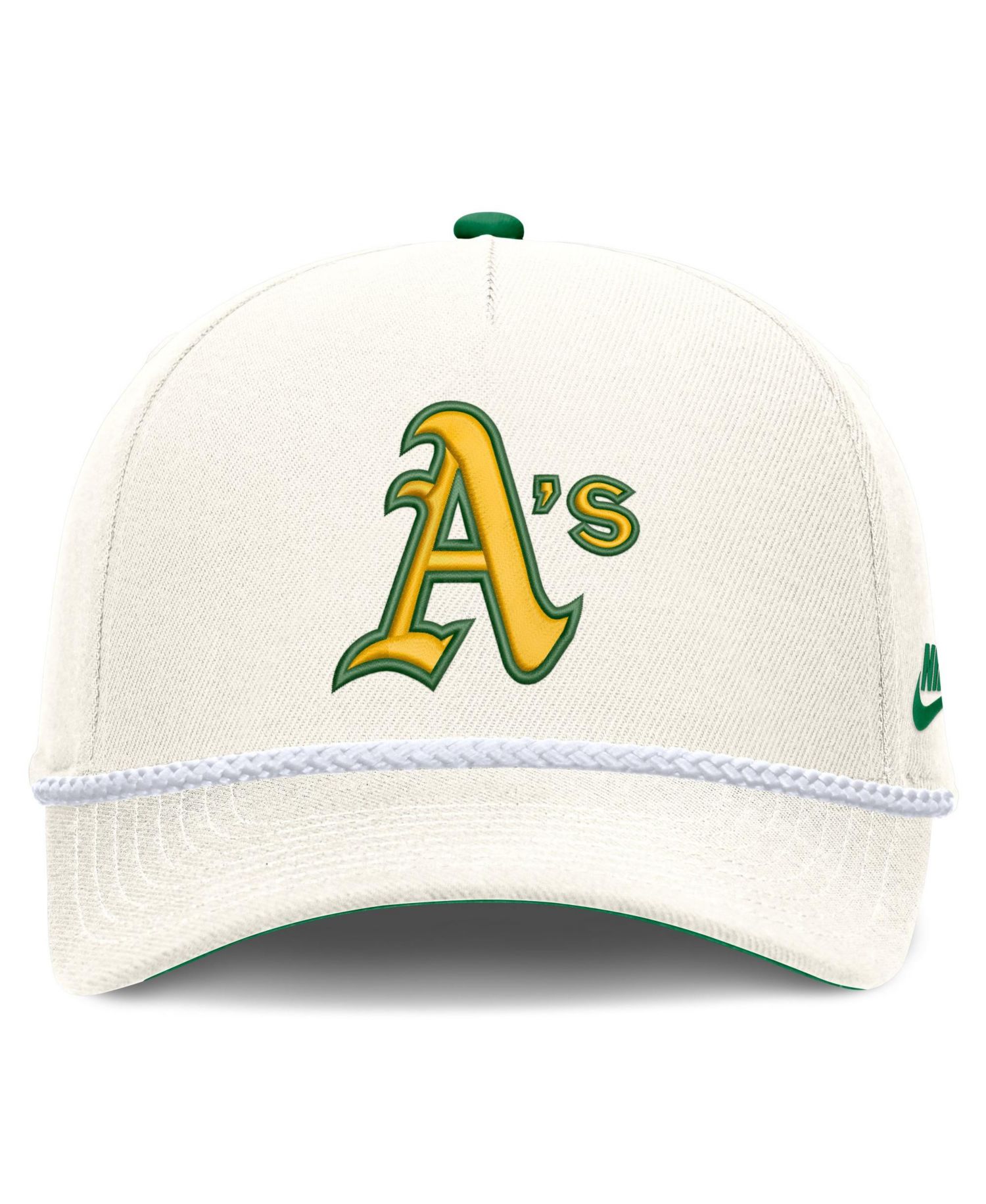 Men's Cream Oakland Athletics Cooperstown Collection Rise Adjustable Hat