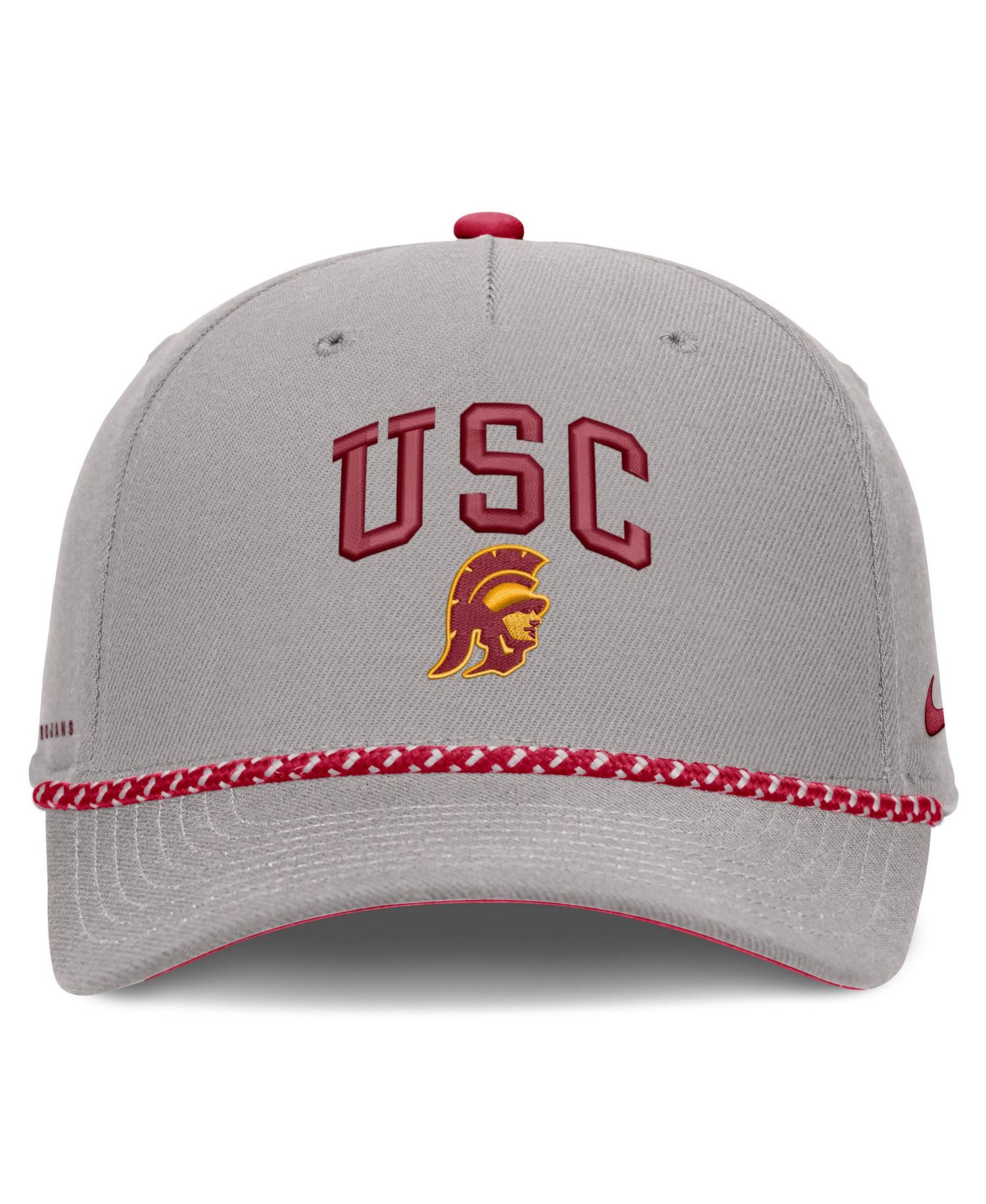 Men's and Women's Gray USC Trojans Primetime Rise Rope Adjustable Hat